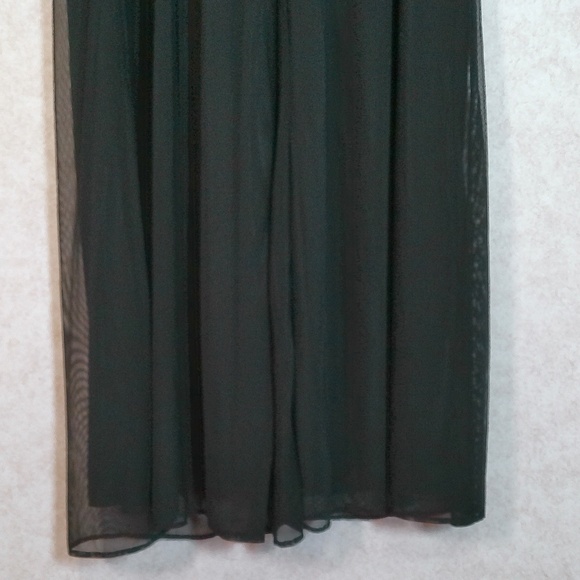 LKNW Nina Leonard Nylon Mesh Black Party Pants, Wide Leg w/Lining Sz M - Picture 4 of 9
